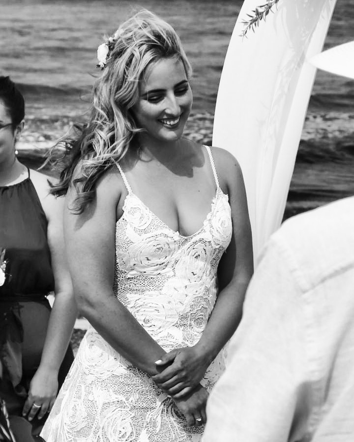 Beautiful blonde bride beach wedding Lennox head Lismore Ballina Byron Bay